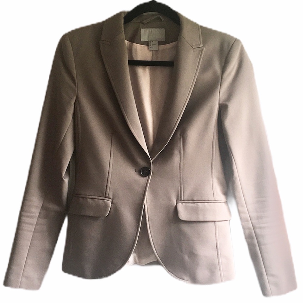 H&M Tan Blazer Stretchy Size 6